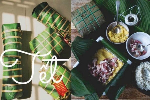 Chuẩn bị gạo nếp, đỗ xanh, ba chỉ, lá dong để gói bánh.