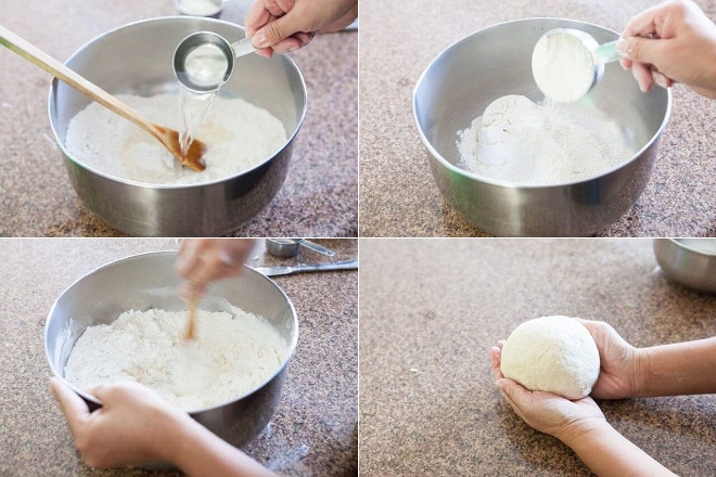 trộn bột năng làm bánh bột lọc
