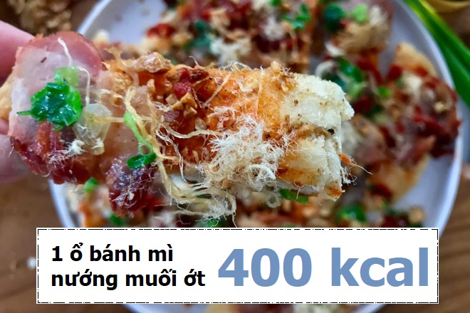 bánh mì nướng muối ớt bao nhiêu calo