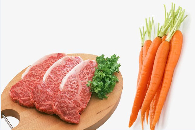 thịt trườn và cà rốt