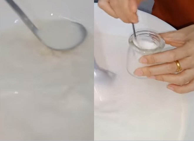 pha hỗn hợp sữa đặc với sữa chua túi