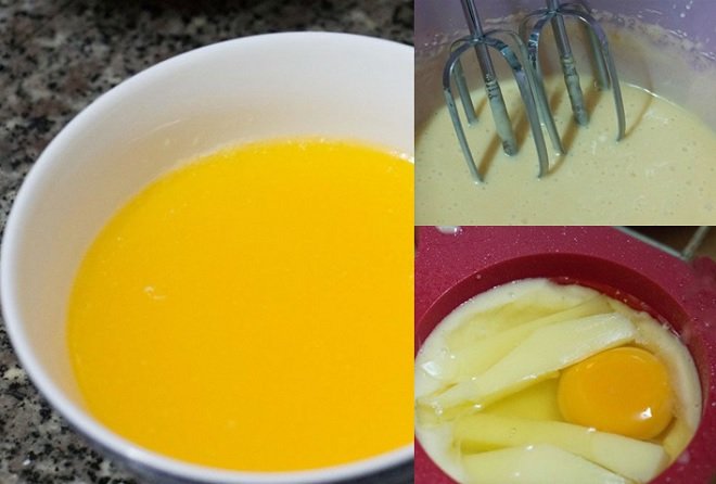 cách trộn bột khô với hỗn hợp trứng làm món ăn vặt ngọt Hàn Quốc