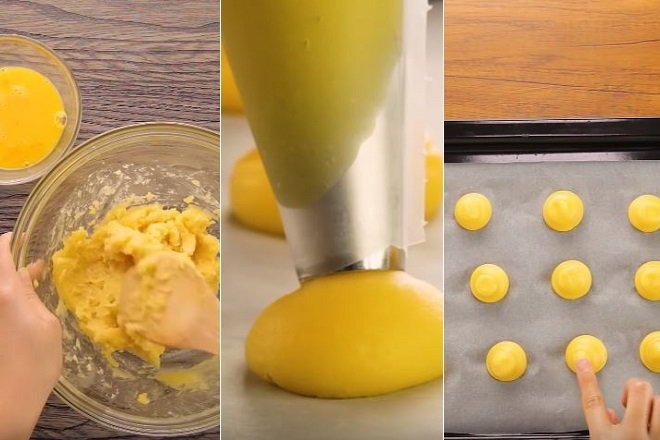 cách trộn bột với trứng gà làm vỏ bánh su kem