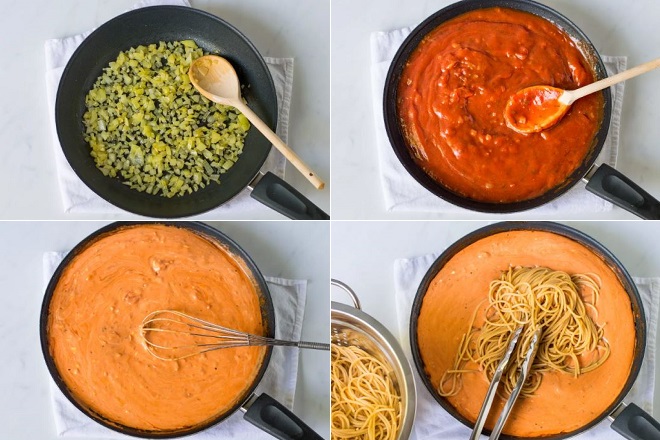 cách nấu sốt cà chua kem phô mai ăn mì ý spaghetti