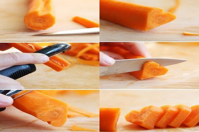 Cách tỉa cà rốt hình trái tim