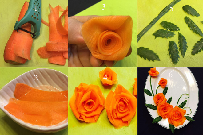 Cách thực hiện tỉa hoa hồng từ cà rốt